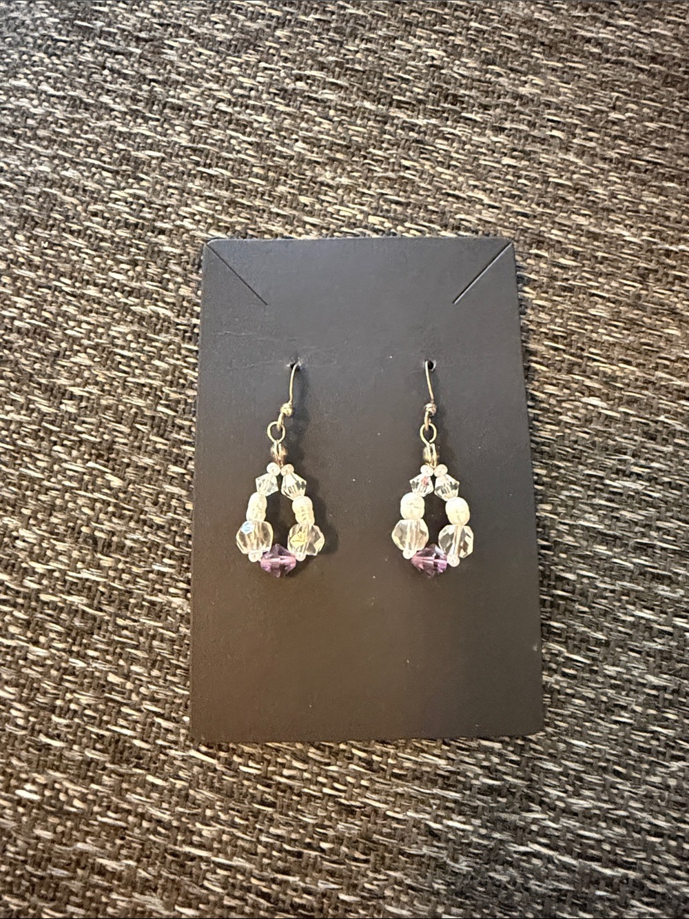 Earrings Crystal Clear Purple Drop Dangle Women’s Jewelry